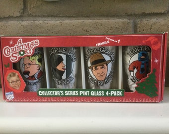 A Christmas Story Collector’s Series Pint Glass Set / 4 glass set