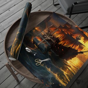Golden Age of Pirates Wrapping Papers, Unique Gift Wrap, Christmas Essential Wrapping Paper, Wrapping Paper Roll, Holiday Must Have