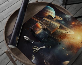 Solar System Wrapping Papers, Unique Gift Wrap, Christmas Essential Wrapping Paper, Wrapping Paper Roll, Holiday Must Have