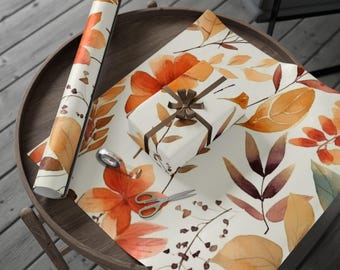 Inpakpapier met bladeren en bloemen, unieke cadeauverpakking, inpakpapier voor kerstmis, inpakpapierrol, must-have voor de vakantie