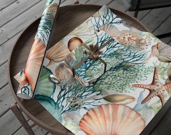 Inpakpapier Ocean Breeze Palette, unieke cadeauverpakking, inpakpapier voor kerstmis, inpakpapierrol, vakantie must-have