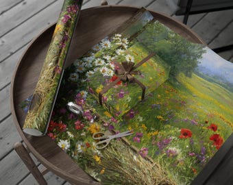 Inpakpapier weide lente, unieke cadeauverpakking, essentieel inpakpapier voor kerst, inpakpapierrol, vakantie must-have
