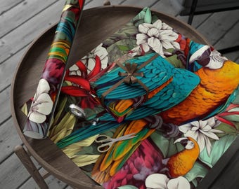 Inpakpapier bloemen papegaai, unieke cadeauverpakking, inpakpapier voor kerstmis, inpakpapier, must-have voor de vakantie