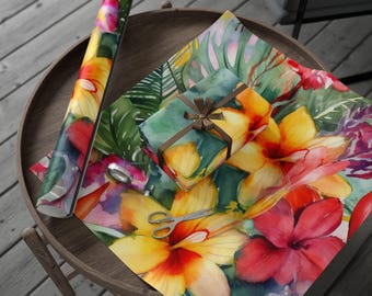 Inpakpapier Lush Garden Tropics, unieke cadeauverpakking, inpakpapier voor kerstmis, inpakpapierrol, vakantie must-have