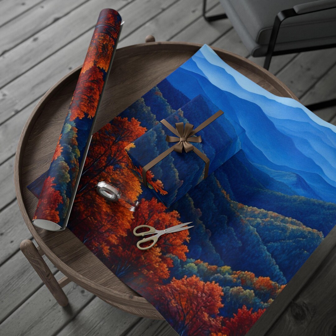 Blue Ridge Mountains Wrapping Papers, Unique Gift Wrap, Christmas ...