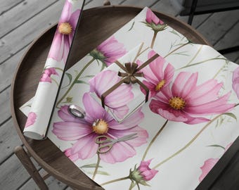 Luchtige Cosmos Whimsy-inpakpapier, unieke cadeauverpakking, essentieel inpakpapier voor kerst, inpakpapierrol, vakantie must-have