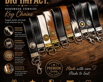Cowhide key chains