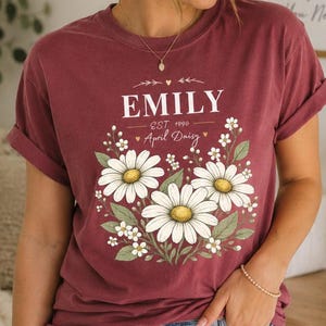 personalized wildflower tee with custom name design