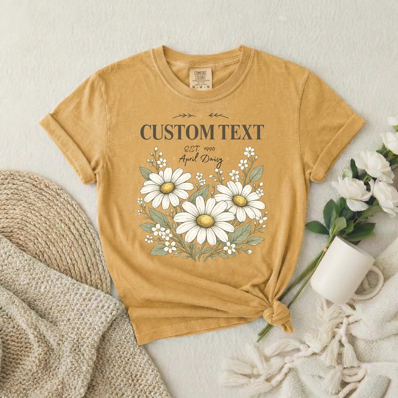 custom floral name shirt vintage botanical design