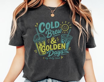 Cold Brew Shirt, Cute Iced Coffee Lover Comfort Colors Tee
