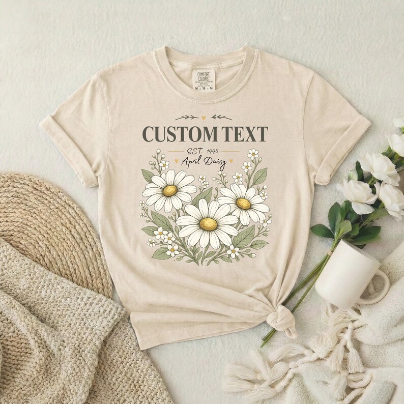 birth flower daisy shirt soft aesthetic custom tee