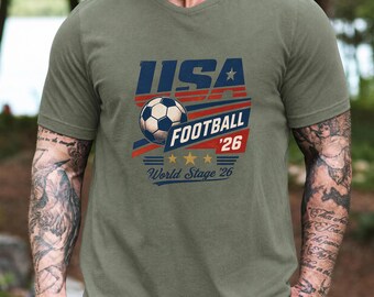 USA Football Shirt, 2026 Comfort Colors Soccer Fan Tee