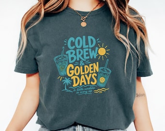 Cold Brew Shirt, Iced Coffee Lover Comfort Colors Summer Tee