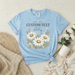 cottagecore personalized flower shirt neutral tones
