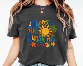 Choose Sunshine Shirt, Bright Summer Beach Comfort Colors Tee