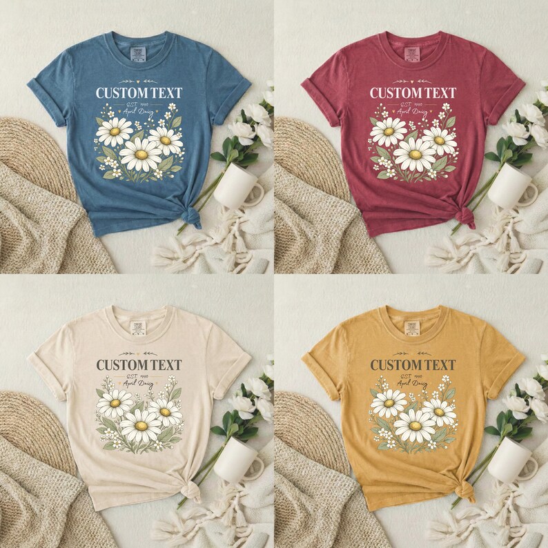 daisy aesthetic name tee custom gift idea floral