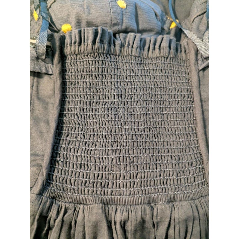 Floreat Anthropologie Damklänning Storlek 4 Axelbandslös Bustierklänning i bomull med fickor och broderi bild 4