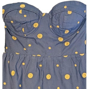 Floreat Anthropologie Damklänning Storlek 4 Axelbandslös Bustierklänning i bomull med fickor och broderi bild 1