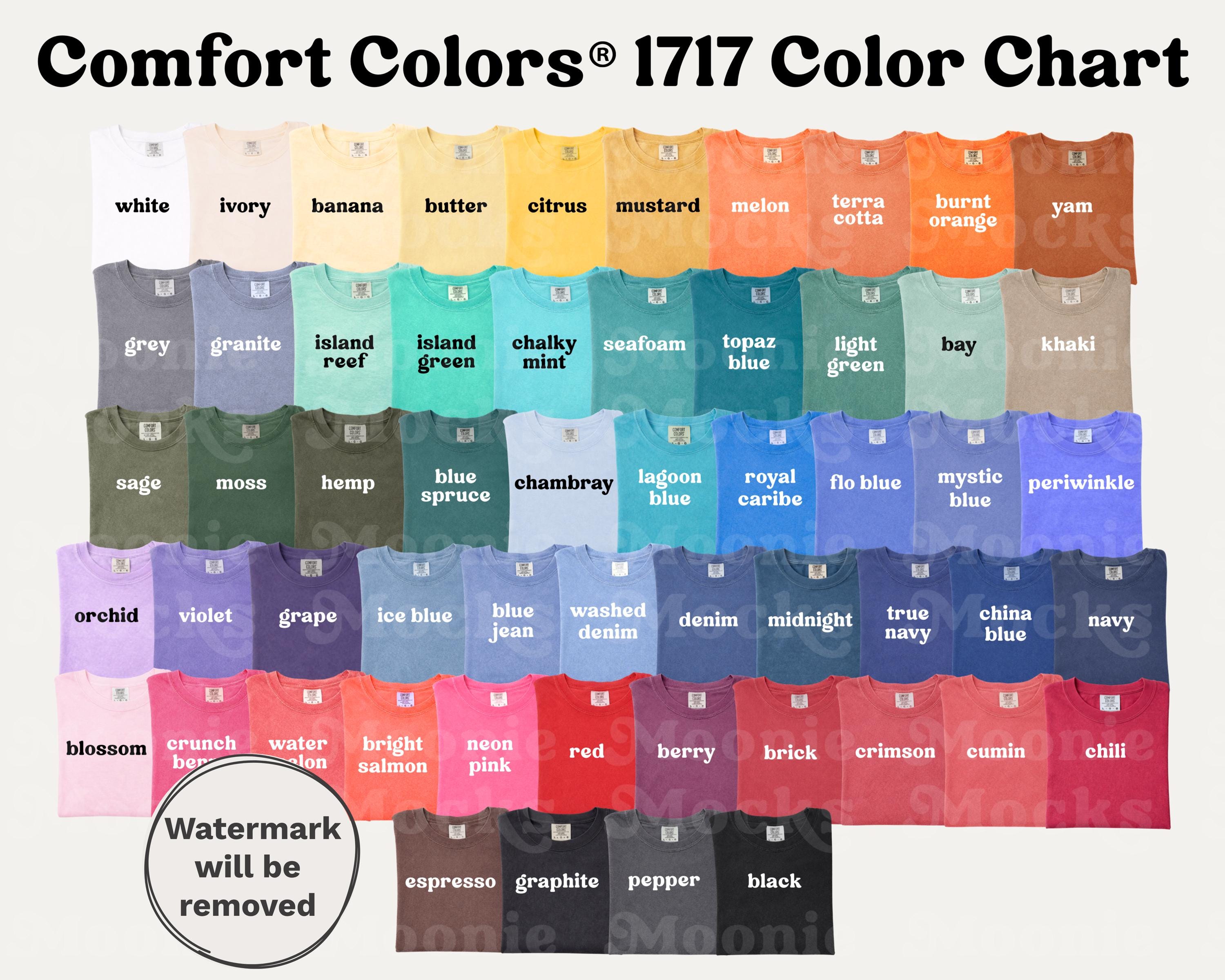 Comfort Colors 1717 Color Chart for Printify, Editable Canva Color ...
