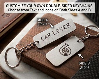 Custom Personalized Name Keychain for Men, Personalized Anniversary Gift for Boyfriend, New Car Keyring, Engraved Metal Keychain