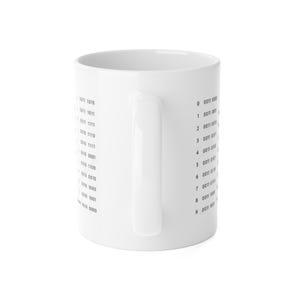Binary Code Chart Mug | White Ceramic 11oz imagen 3