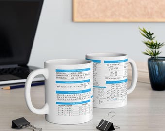 Becher mit Formelsammlung für Algebra | Keramikbecher mit mathematischen Gleichungen