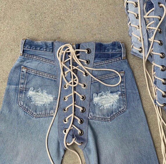 reworked denim jeans