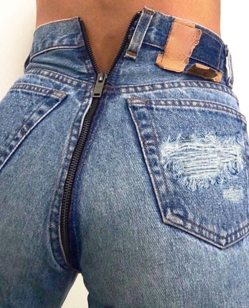 Custom Butt Zipper Denim Vintage jeans All Sizes Available Etsy