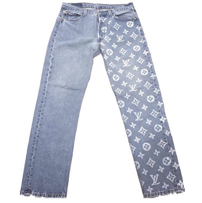 Custom Handpainted Vintage Denim Distressed Jeans All Sizes | Etsy