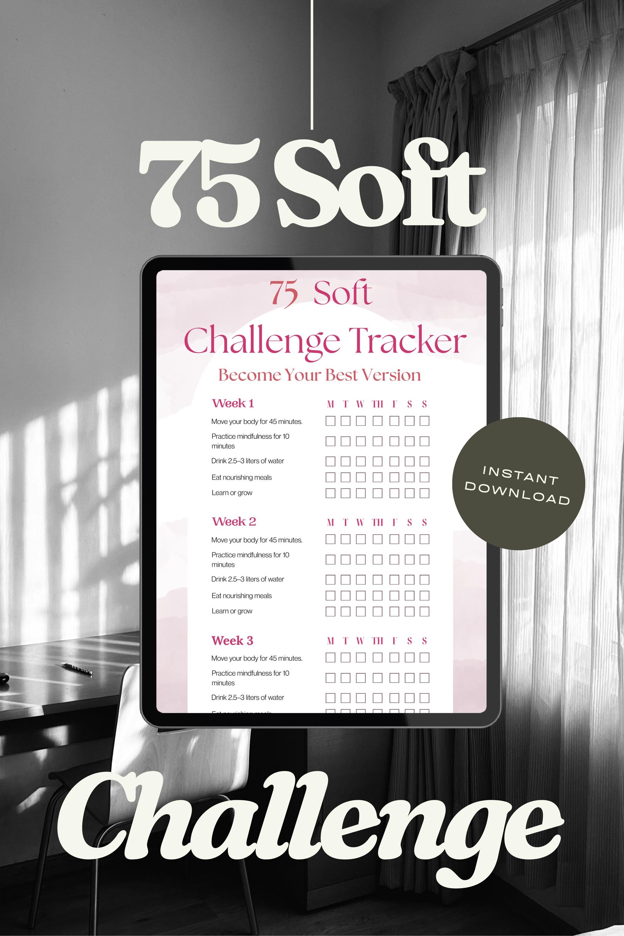 75 Soft Challenge Tracker | Printable Wellness Habit Planner | Fitness ...