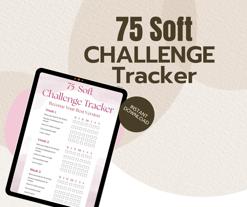 75 Soft Challenge Tracker | Printable Wellness Habit Planner | Fitness ...