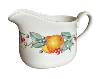 Vintage Corelle Coordinates Steingut Milchkännchen | Obst Motiv Bauernhaus Krug | Sahne und Zucker Serviergeschirr