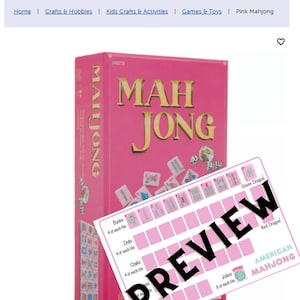 Mahjong Instructional Card for the Pink Hobby Lobby Set 2026