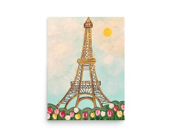 Hand Painted Paris Print