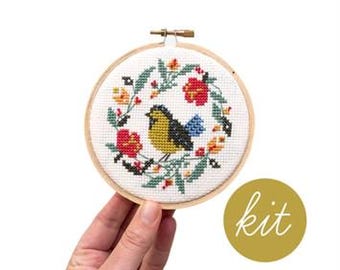 Summer Bird Cross-Stitch Kit