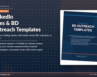 LinkedIn Sales & Business Development Templates for Recruiters — Client Outreach Messaging Pack
