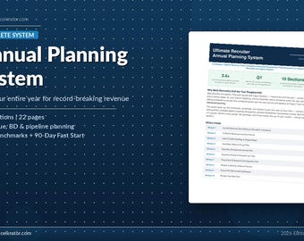 Ultimate Recruiter Annual Planning System — Full-Year Business Planning Toolkit for Staffing Agencies