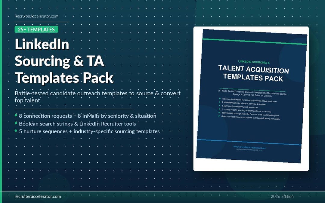 Linkedin Sourcing Templates Pack for Recruiters — Passive Candidate ...