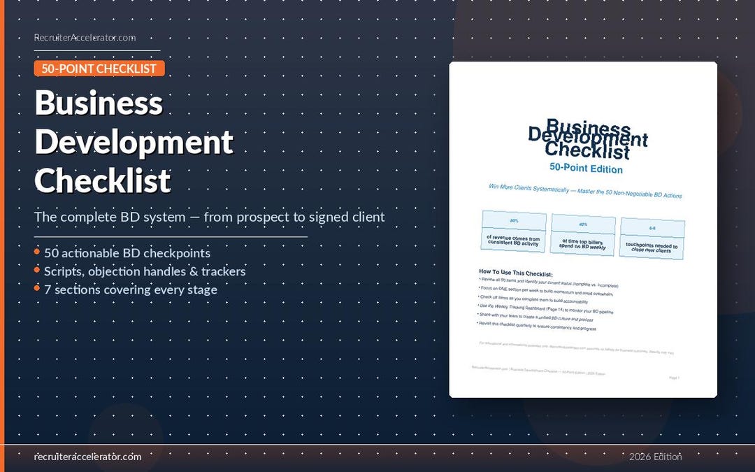 50-point Business Development Checklist for Recruiters — Client ...