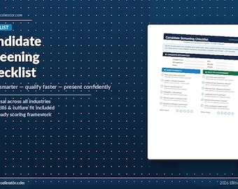 Candidate Screening Checklist for Recruiters — Qualification Framework for Staffing Agencies