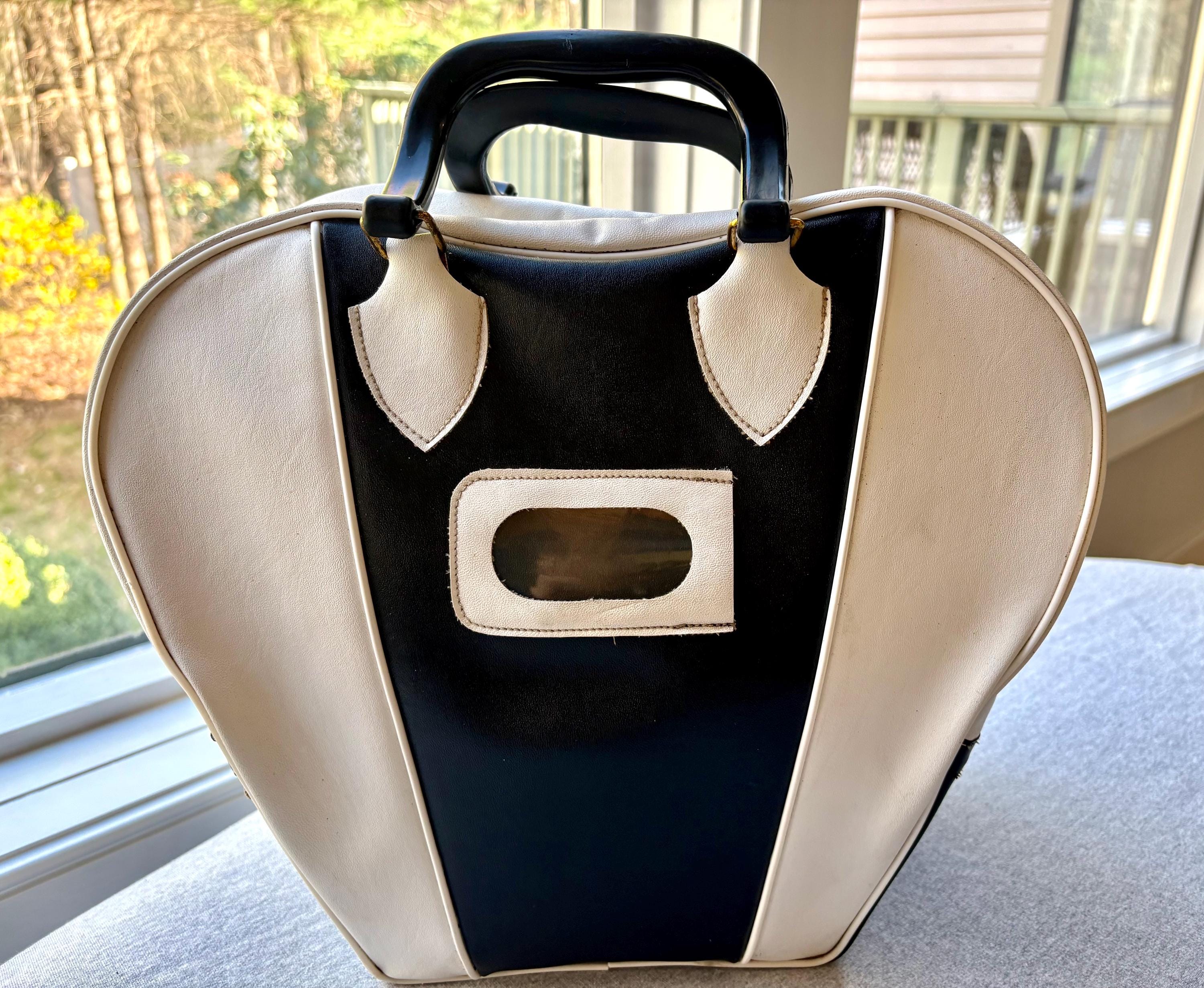 Vintage MCM Bowling Bag: Black Ivory Two Tone, Talon Zipper