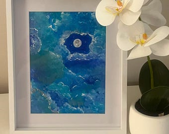 Maanlicht, origineel acrylschilderij, op papier