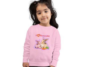Bunny Family Toddler Sweatshirt | I (Heart) Bunnies | Adorable Little Girl or Boy Gift