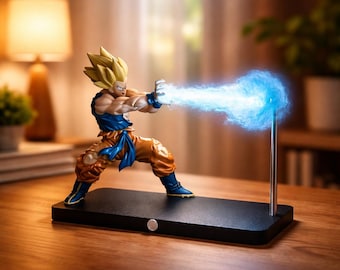 Lámpara de noche LED Dragon Ball Z Son Goku Kamehameha – Lámpara de anime Super Saiyan, luz de escritorio con sensor táctil, regalo de DBZ, decoración para habitación otaku