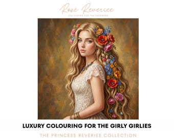 Romantic Floral Coloring Sheets | Princess Coquette Art Set (Physical Product)|Soft Girly
