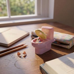 Kawaii Toilet Pencil Sharpener Surprise!