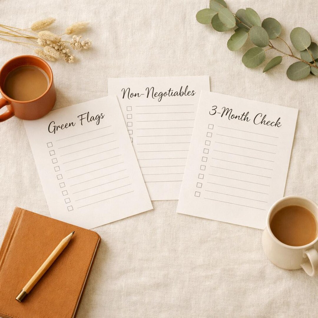 Intentional Dating Checklist Bundle - Green Flags, Non-negotiables ...