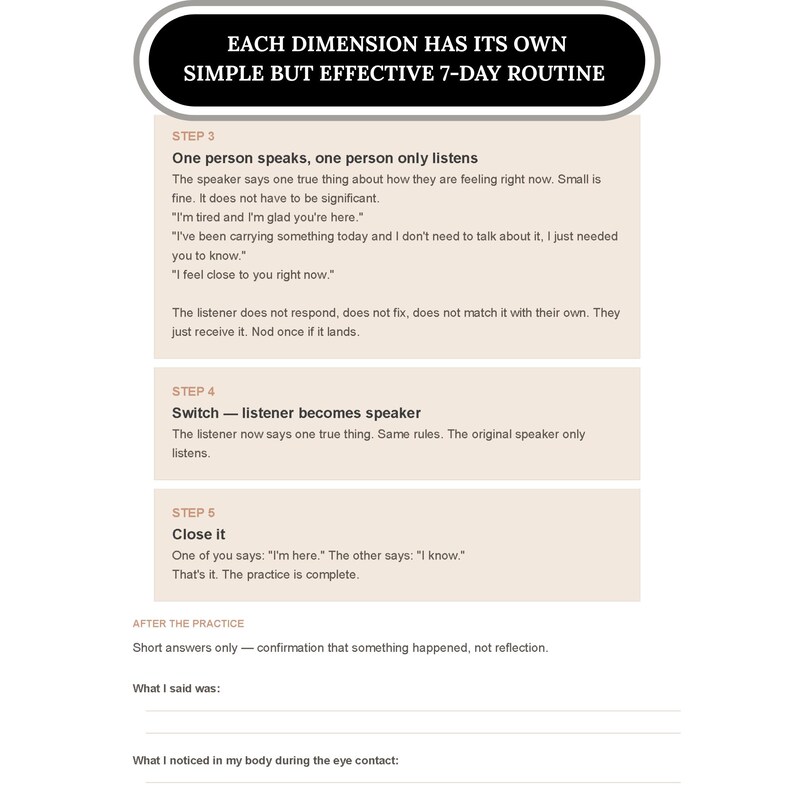 Pararbetsbok, personlig relationsbedömning, 7 dagliga övningar (digital nedladdningsbar PDF) bild 7