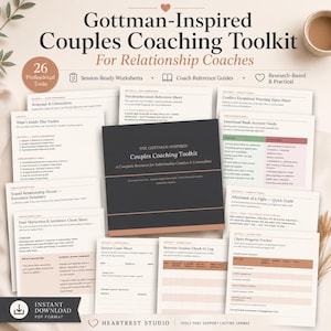 Gottman-Inspired Couples Coaching Toolkit | For Relationship Coaches | Session Tools | Editable Templates | PDF | Commercial Use