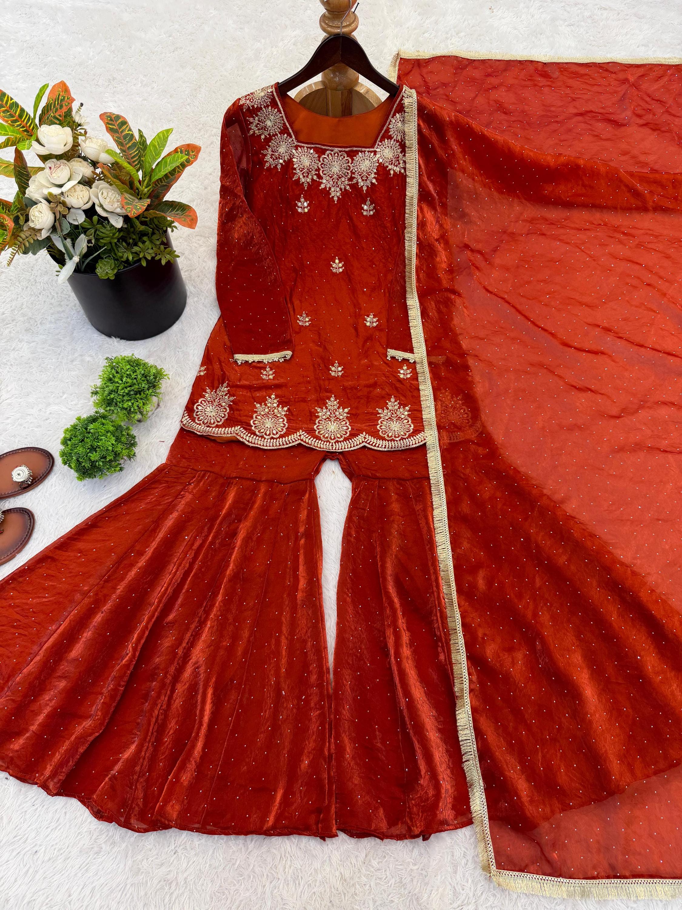 open lace back dress Pakistani Dress Orange Designer Maxi Dress Organza